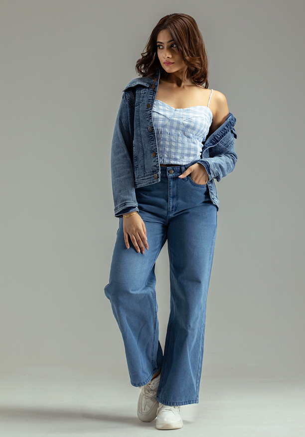 BLUE WIDE LEG PANT